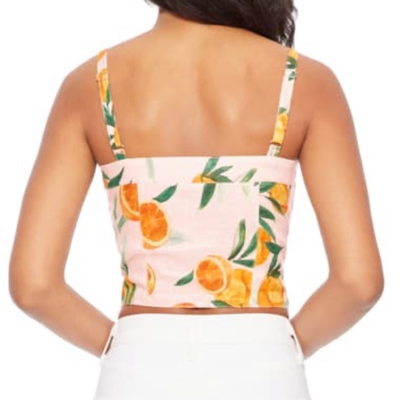 NWT Parker Linen Orange Print Crop Top - Picture 5 of 15